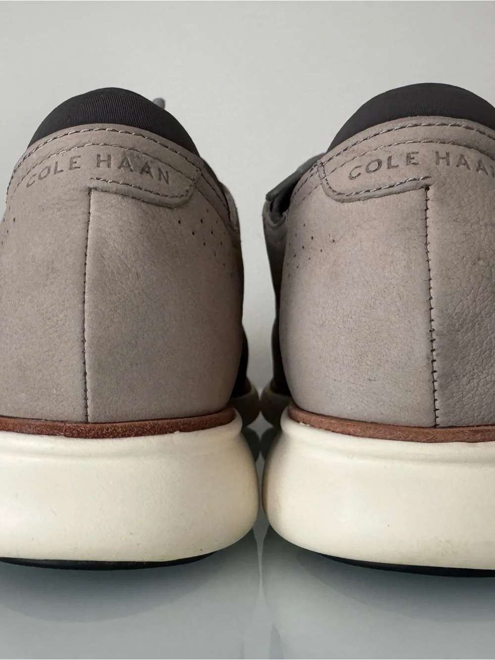 Men's Cole Han 20 GRAND Suede Perforated Lace-Up Shoes - Grey